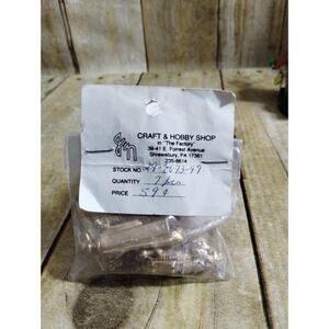 Vtg Mini Gold Nativity 7pc Craft Dollhouse MCM NOS Mary Joseph Mary Jesus Shepar